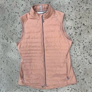 Peter Millar Womens Fuse Hybrid Golf Vest Size Medium $200 Beige